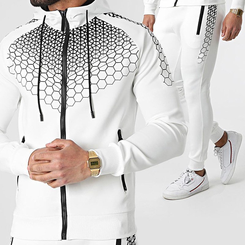 Custom Hooded Cardigan Jacket Jogging Suit Men 2 Piece Set Hoodie Sets Men Active Wear Wholesale Men's Tracksuit