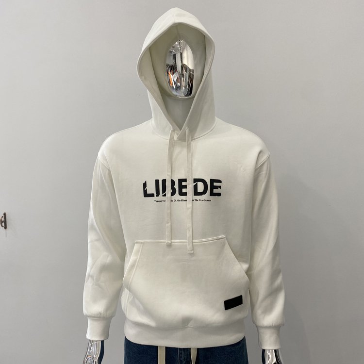Factory Custom Printed Men's Hoodie Heavyweight Velour Cotton Pullover Oversized Printed Logo