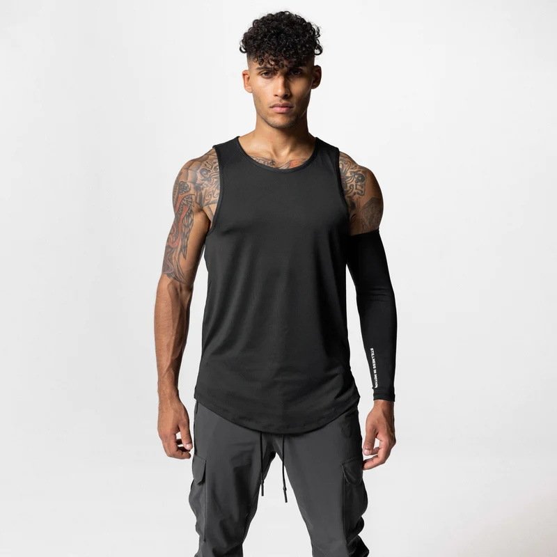 Custom Men's Cotton Undershirt Fitness Sports Gym Vest Basketball oversize sleeveless shirt for men
