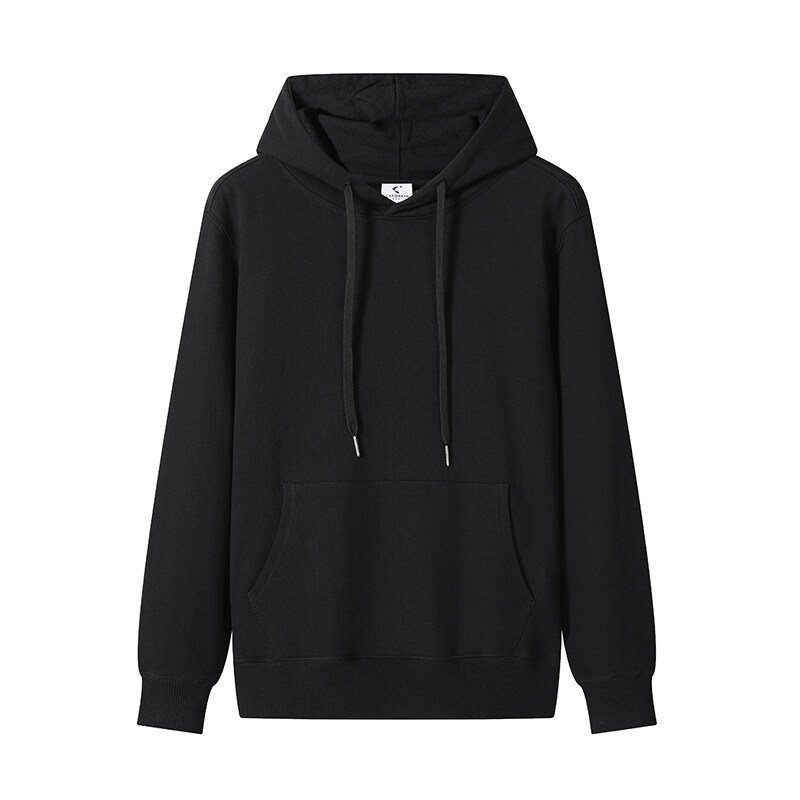 Men's cotton hoodie Heavyweight autumn solid color custom LOGO casual hoodie coat 300g pure cotton hoodie (men and women alike)