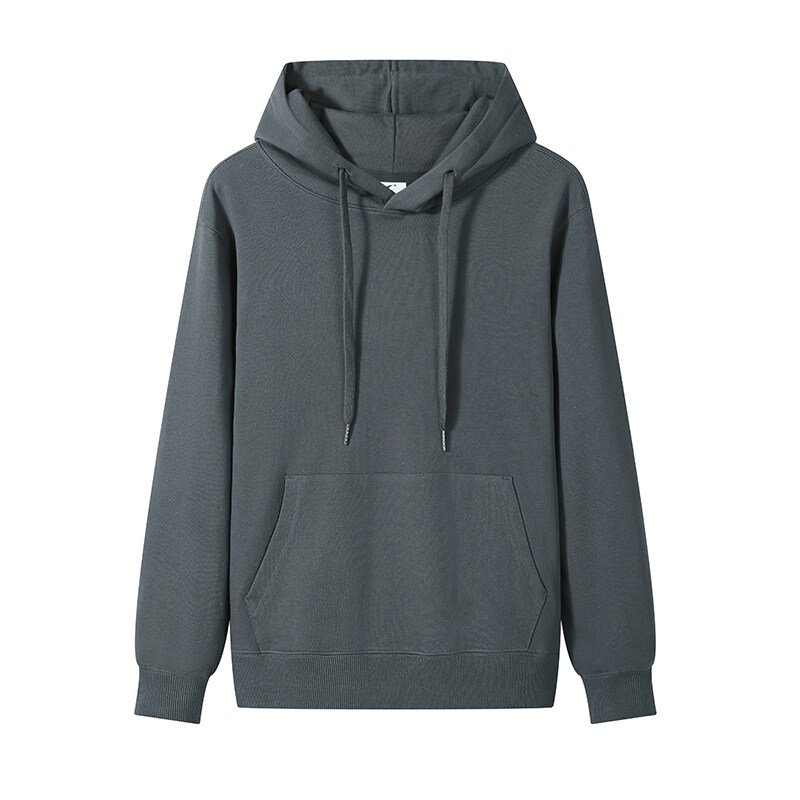 Men's cotton hoodie Heavyweight autumn solid color custom LOGO casual hoodie coat 300g pure cotton hoodie (men and women alike)