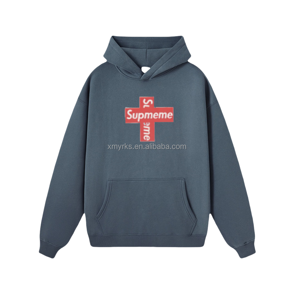 Dropshipping US sells 100% cotton sport hoodies for men supre me plus size casual vintage men's hoodies
