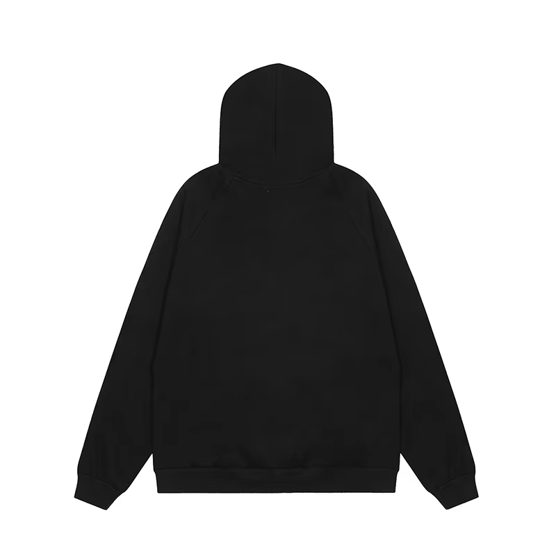 Wholesale custom black hoodie for men in autumn, loose and casual, versatile, 100% pure cotton hoodie for men and women