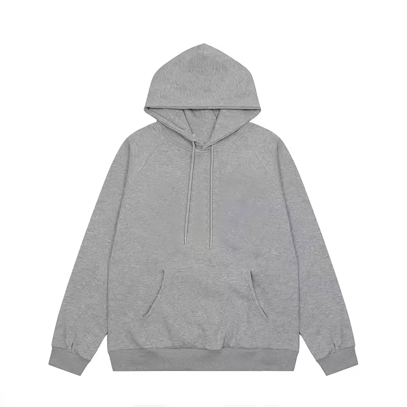 Wholesale custom black hoodie for men in autumn, loose and casual, versatile, 100% pure cotton hoodie for men and women