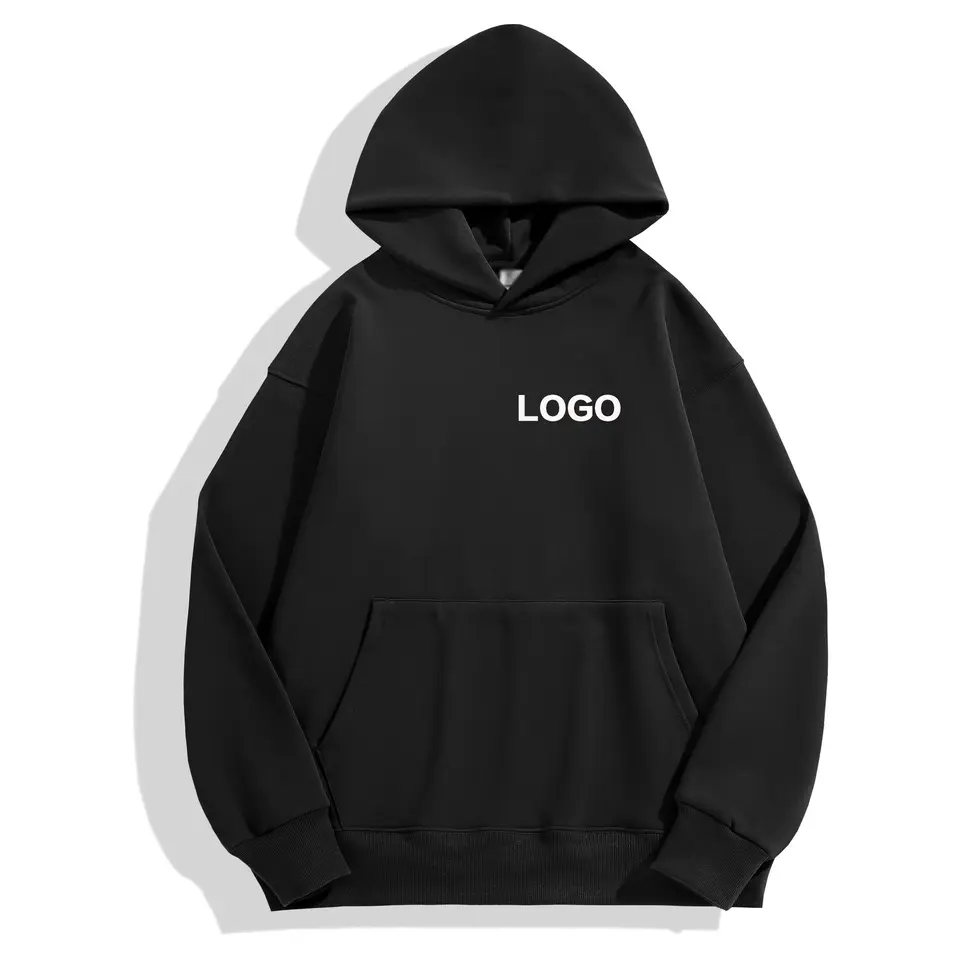 Wholesale Custom Hoodie Men 100% Cotton Blank Casual Printing Logo Unisex Oversized Embroidery Men's Hoodies