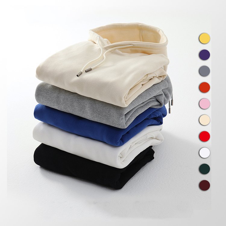 OEM High Quality 330 GSM Heavy Weight Thick Fabric Fleece Unisex Women Men Plus Size Hoodie Sweatpants Set