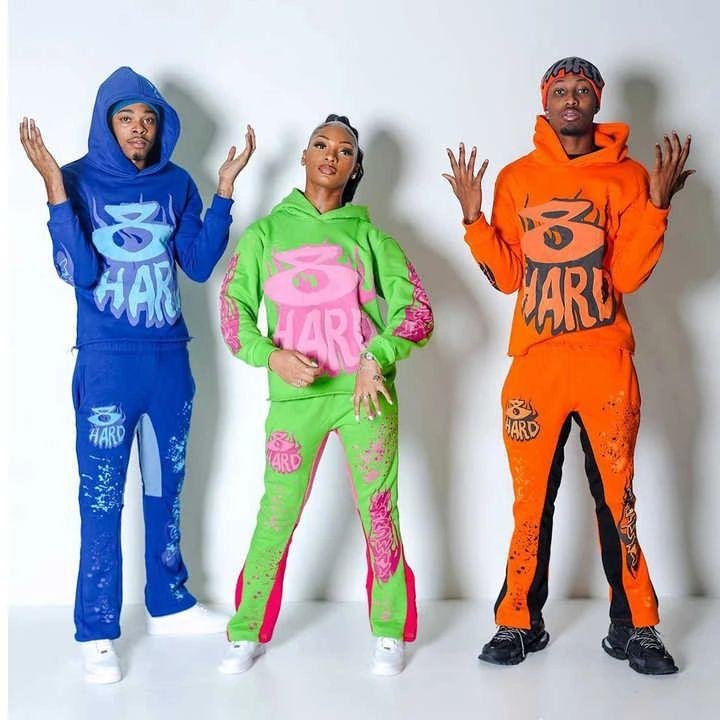 DCY Custom Clothing Manufacturers 100% Cotton Plain Unisex Hoodie Set All Size,Cotton Men'S Tracksuit,Flared Hoodie Sets