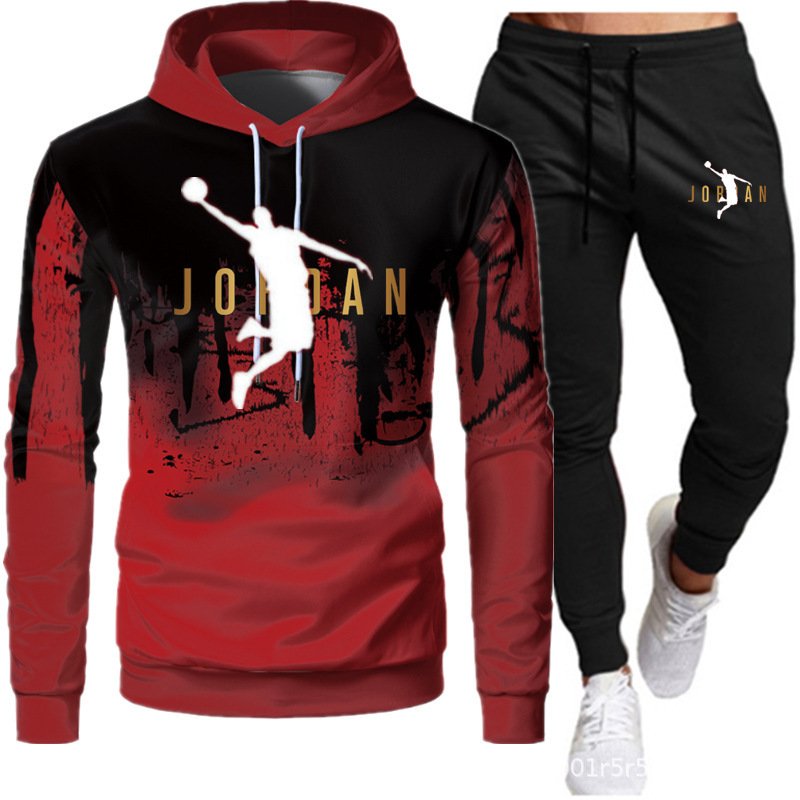 2024 autumn and winter new men's hoodie two-piece set casual fashion sports set factory direct sales pullover