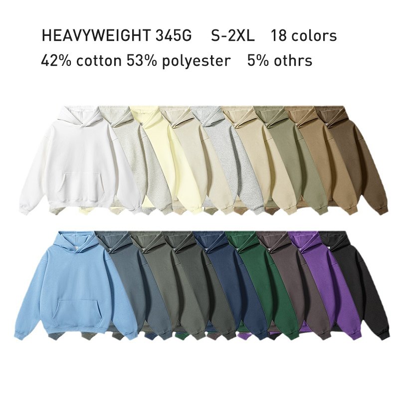 custom heavyweight puff print hoodie anime men's hoodies & sweatshirts plain drop shoulder cotton hoodies with no string