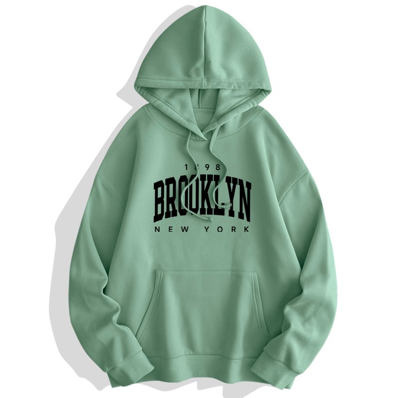 Hot wholesale sale American market blank heavyweight hoodies 1898 new york brooklyn letter graphic hoodie print men's hoodies