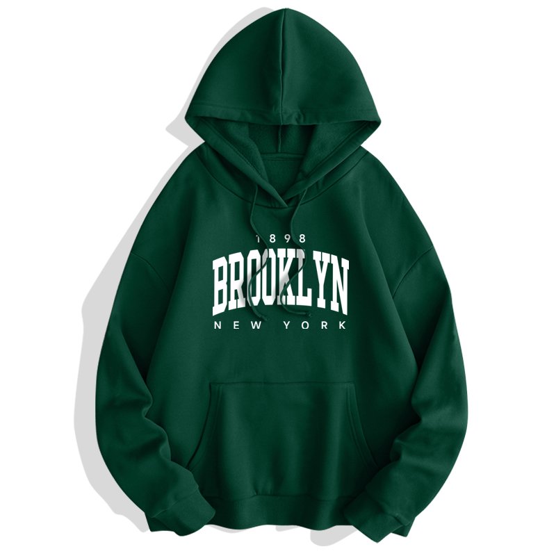 Hot wholesale sale American market blank heavyweight hoodies 1898 new york brooklyn letter graphic hoodie print men's hoodies