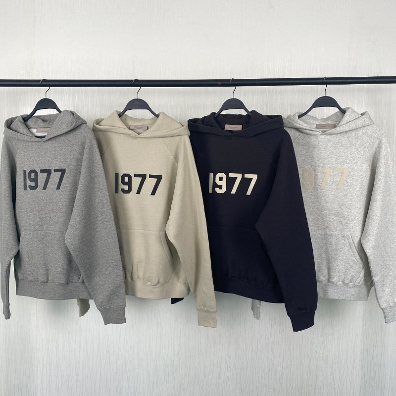 ESSENTIALS High street hooded sweatshirt unisex new 1977 casual hoodies for women loose hoodie 100% cotton men's