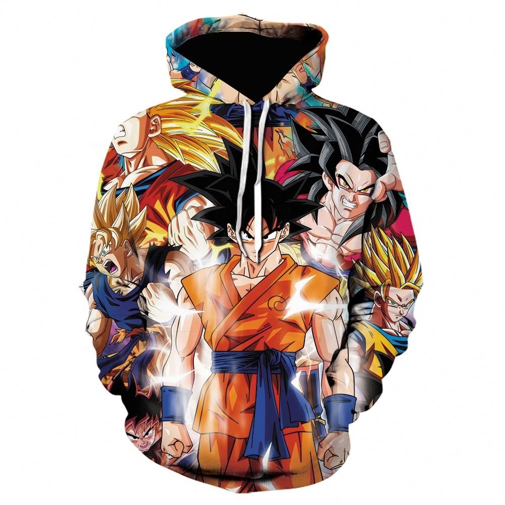 Glorystar 2024 Men's Streetwear Newest Anime Dragonball Hoodies High Quality Hoodie