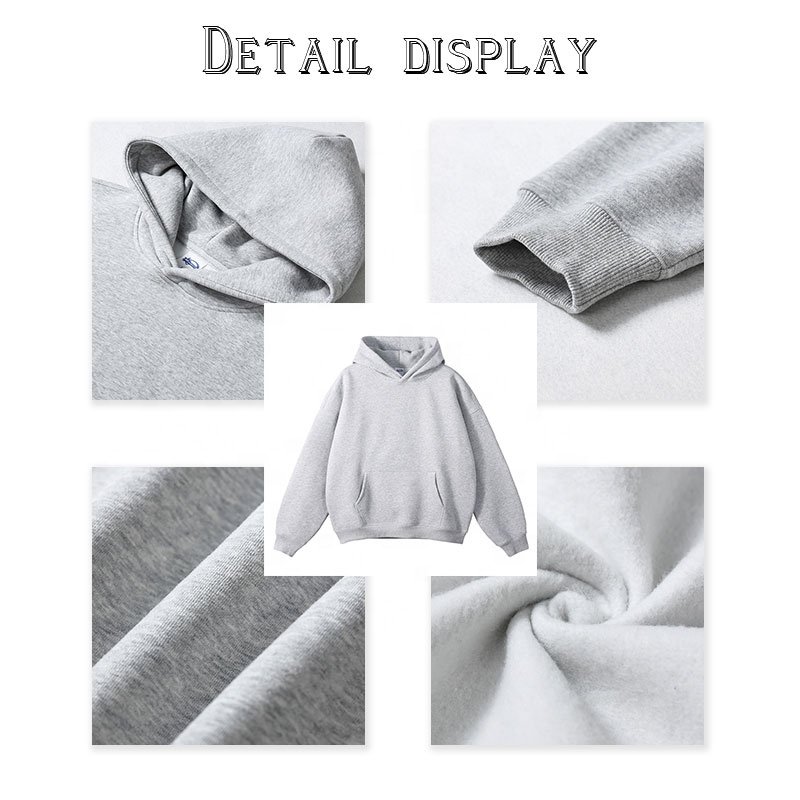 Wholesale Heavy Weight Organic Cotton Men's Hoodie High Quality Pullover Hoodies Customize Logo Streetwear Hoody Sets