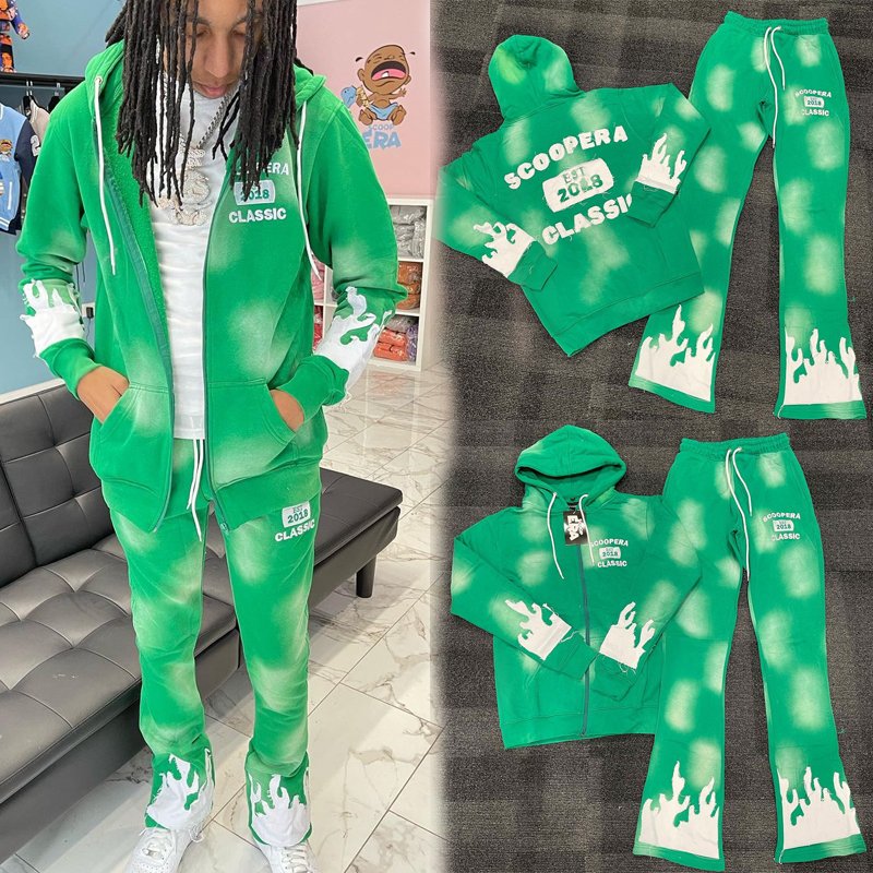 Vintage Sun Fade Joggers Men Clothes 2 Piece Set Acid Wash Men's France Fleece Heavyweight Gsm Set Sweatsuit Tracksuit For Men