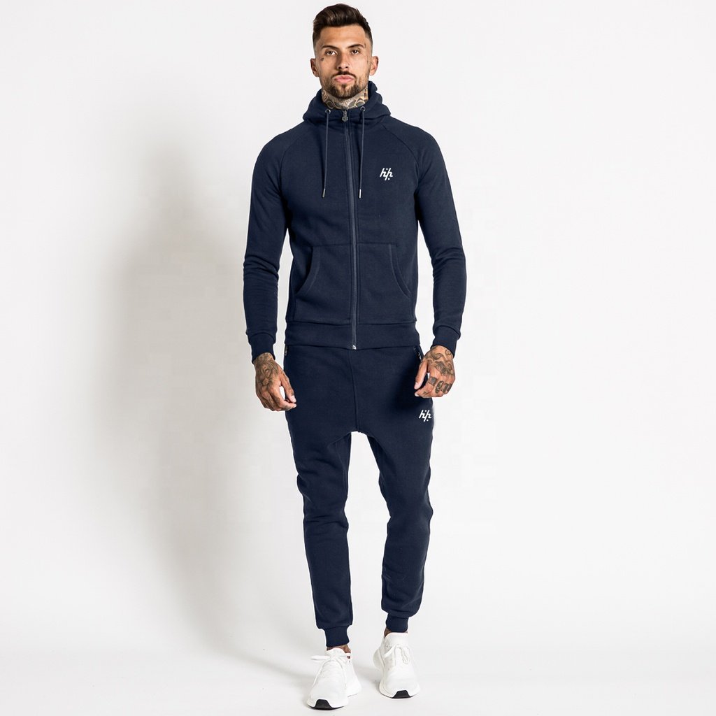 Navy blue Casual Wholesale Blank Man zipper up Plain Custom Hoodie Manufactured by Huzaifa Products. ( PayPal Accepted )