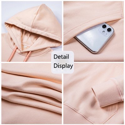 Men's Puff Printing Hoodie Knitted 300g 85% Cotton 15% Polyester Custom Logo Pullover Solid Color Top Work Clothes Casual