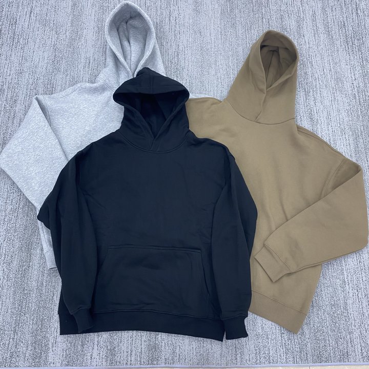 Custom Logo Heavyweight Blank Men's Hoodies Wholesale Oversized Streetwear 100% Cotton Hoodie With Printed Designs H-12