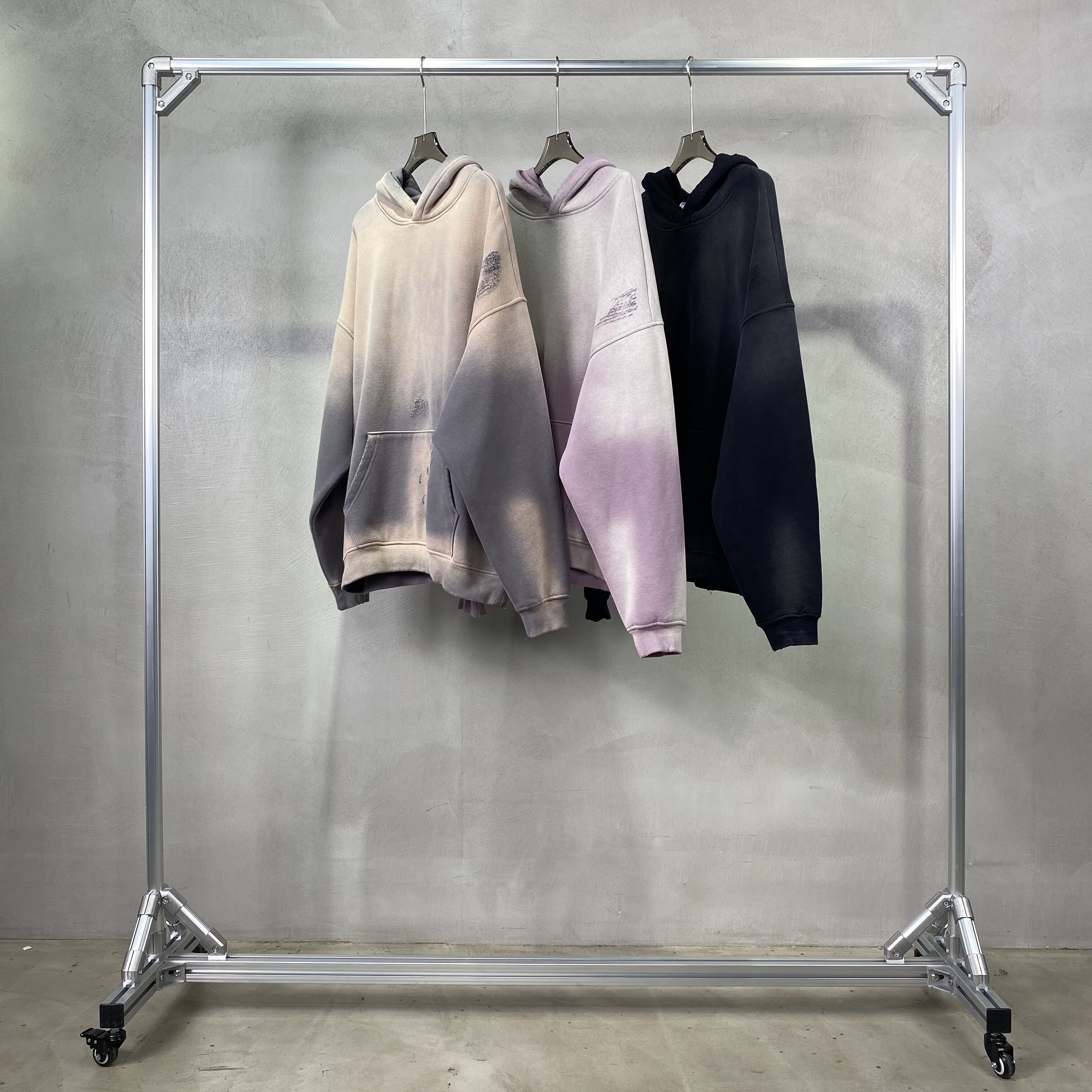 High Quality Men's Hoodies Sweatshirts Unisex Streetwear Pullover Wholesale Custom Spray-Painting Blank Abrade Hoodies