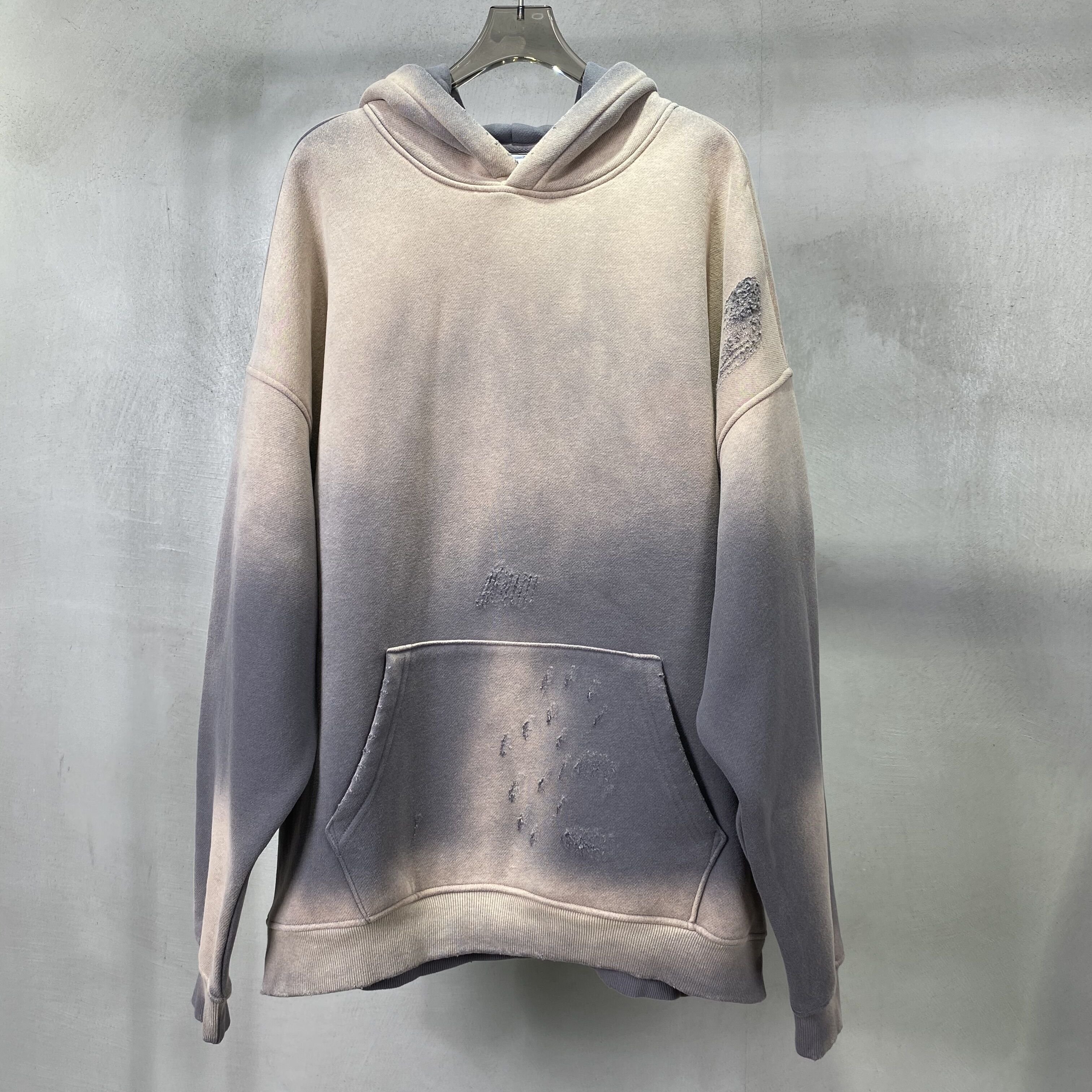 High Quality Men's Hoodies Sweatshirts Unisex Streetwear Pullover Wholesale Custom Spray-Painting Blank Abrade Hoodies