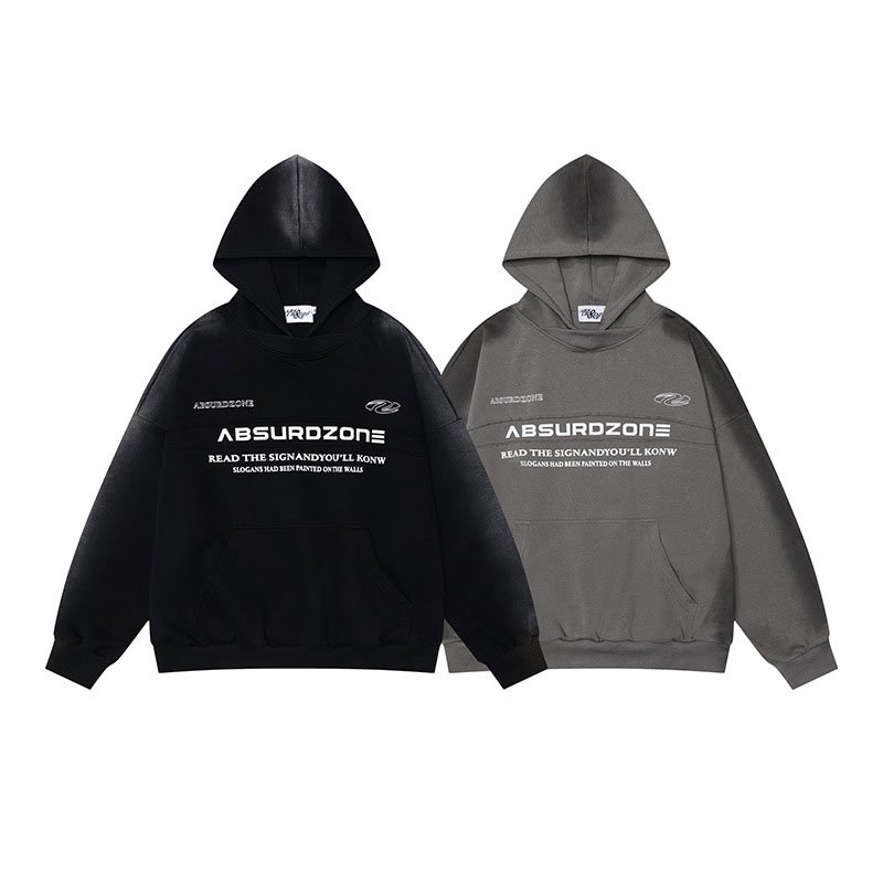 YUEDI wholesale men's hoodie instock cotton fleece thick y2k hoodie acid washed sun faded vintage screen print distressed hoodie