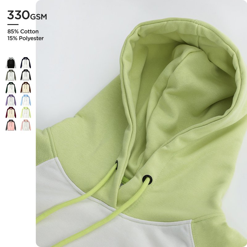 2024 wholesale oem mens cotton polyester light custom screen print cropped combed two tone hoodie