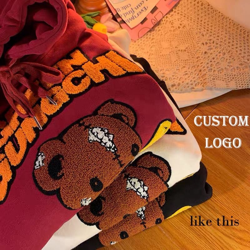 Men Clothing Oem Embossed Sweatshirt Unisex Custom Logo Oversized Drawstring 3d Printed Embossed Hoodie