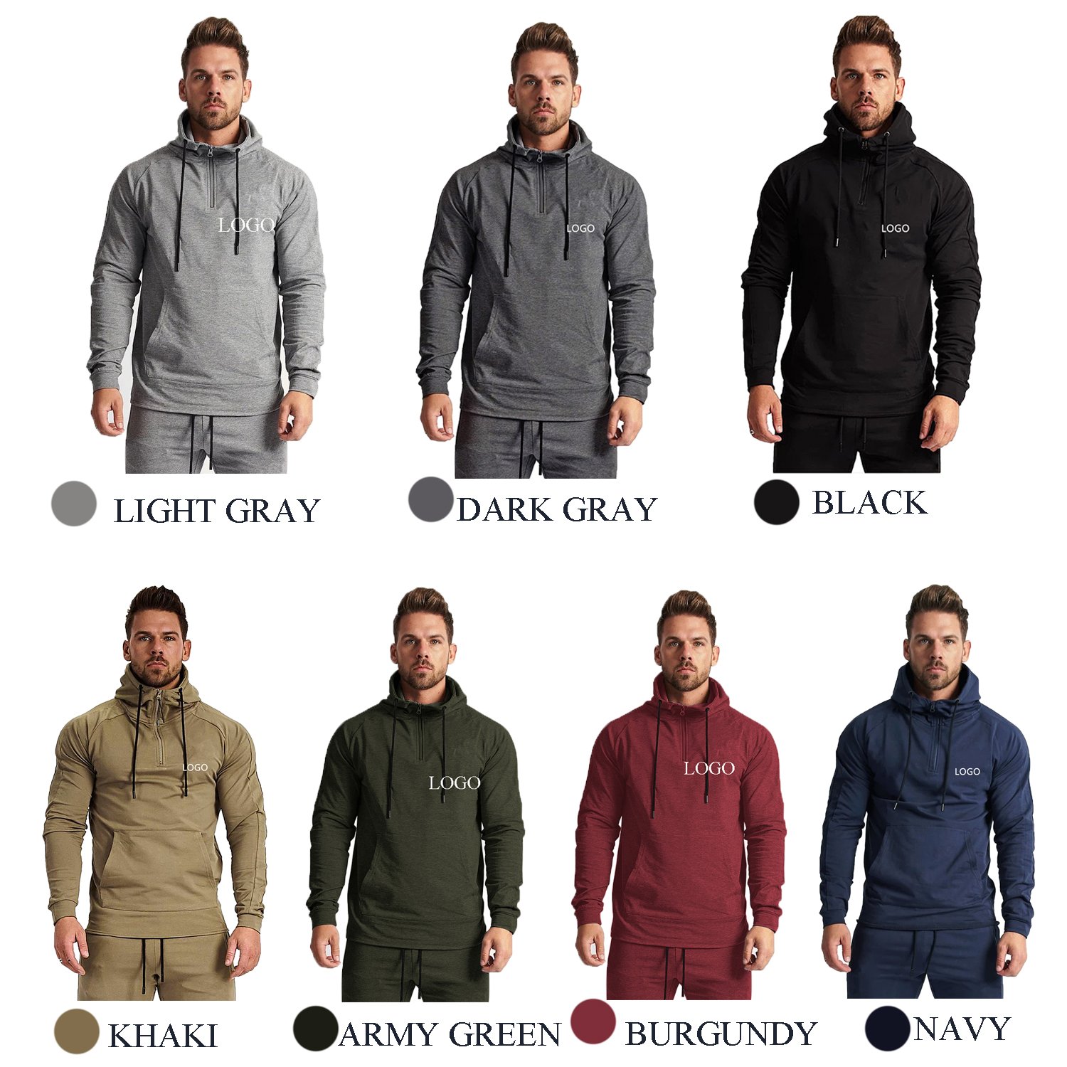 Custom Logo Printed Wholesale Pullover Plain Blank Gym Men's Hoodies