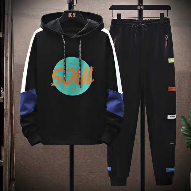 Manufacturers Custom Logo Letter Printing Hoodies Pants Jogger Two Piece Suit Clothing Casual Men'S Trendy Tracksuit Sets