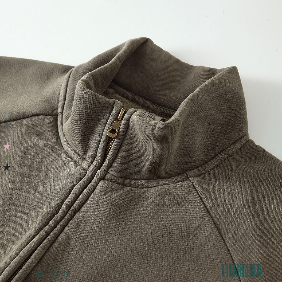 Retro Fashion Autumn and Winter 350G Heavy Washed Raglan Zipper Jacket Loose Velvet Jacket for Men