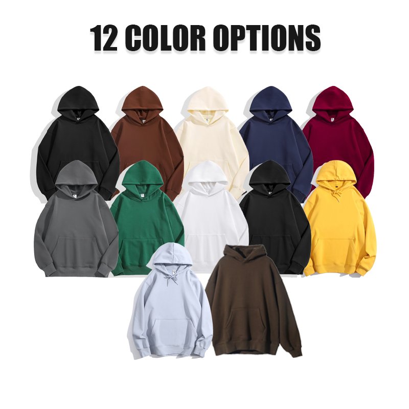 High Quality 500gsm Heavyweight Pullover Hoodie French Terry Hoodies Drop Shoulder No Strings Heavy Oversized Men Hoodies