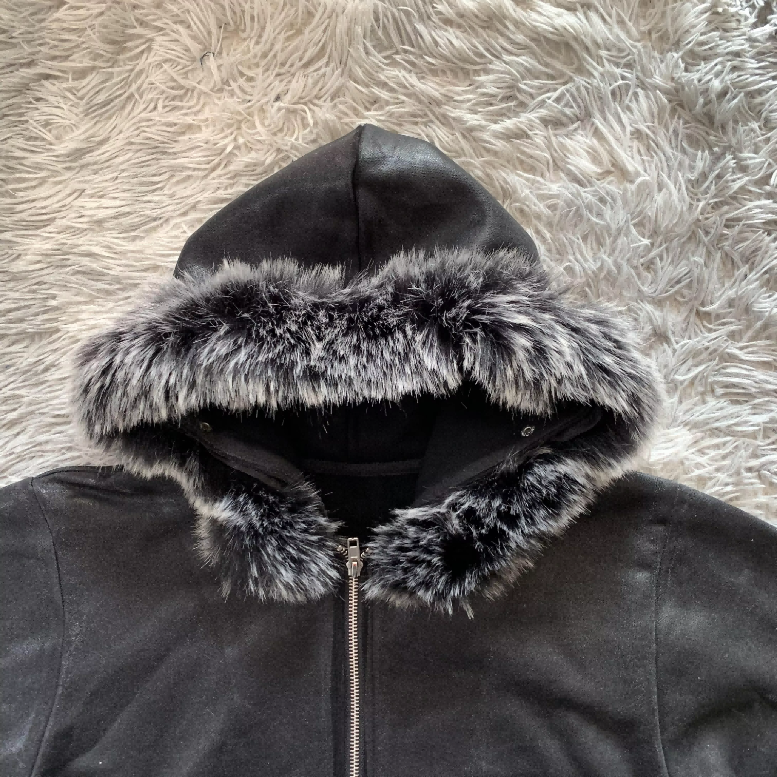 Custom hoodie 500gsm detachable hoody with faux fur hood heavyweight acid wash cropped zip up hoodies jacket for men