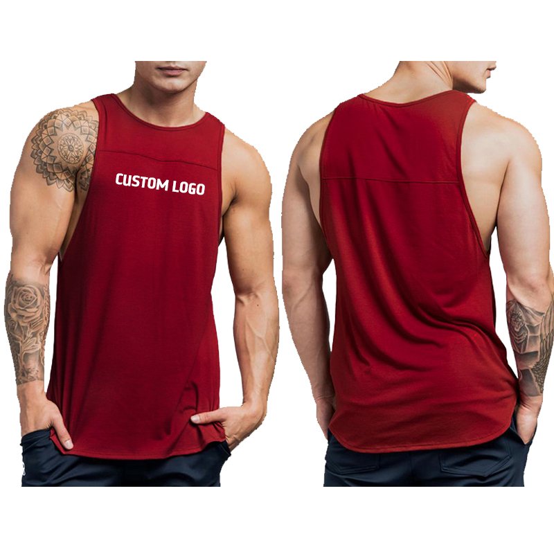 Wholesale Men's Fitness Vest Quick Dry High Quality Stretch Training Sleeveless Vest T-Shirt Top