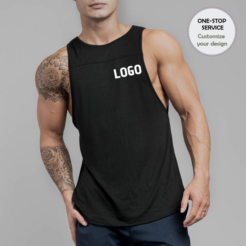 Wholesale Men's Fitness Vest Quick Dry High Quality Stretch Training Sleeveless Vest T-Shirt Top