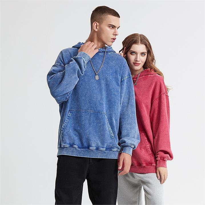 Heavyweight 420G retro batik do old hooded sweatshirt loose wash men Brand new sweater