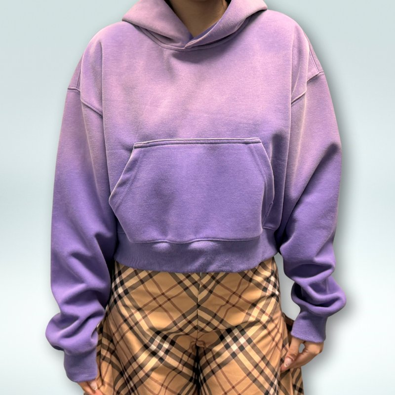 custom Streetwear unisex oversize baggy boxy french terry pullover sweatshirt vintage acid wash blank cropped hoodie men