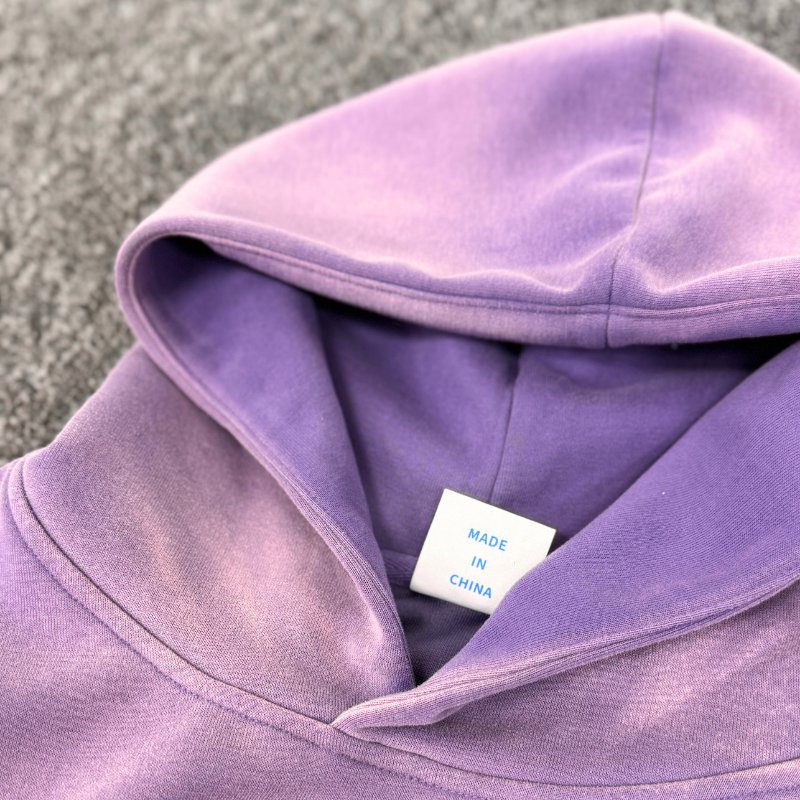 custom Streetwear unisex oversize baggy boxy french terry pullover sweatshirt vintage acid wash blank cropped hoodie men