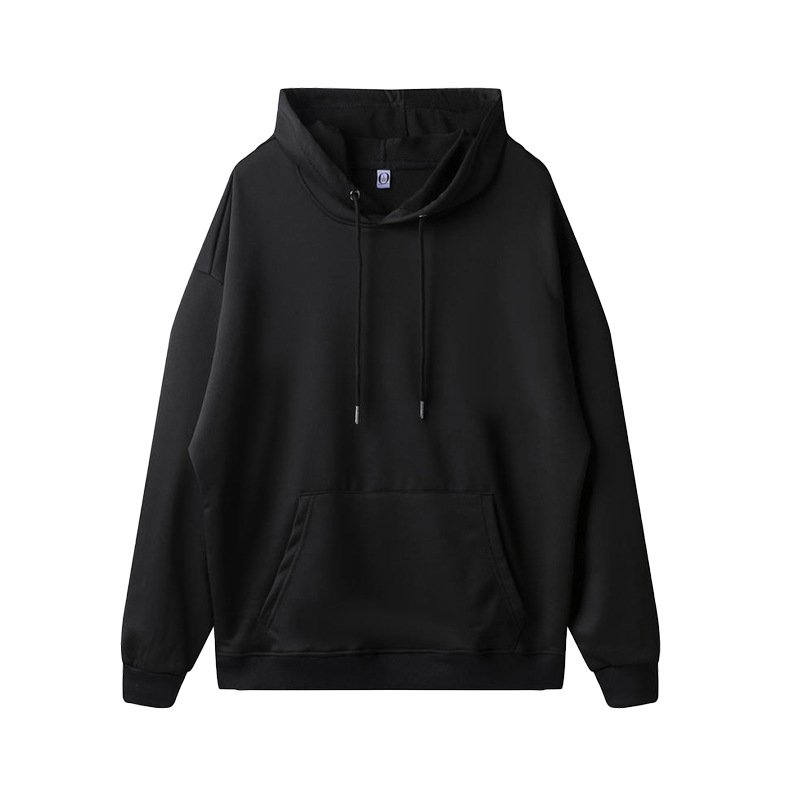 Fashion solid color drop shoulder loose pullover long sleeve European and American code hooded men's hoodie customization
