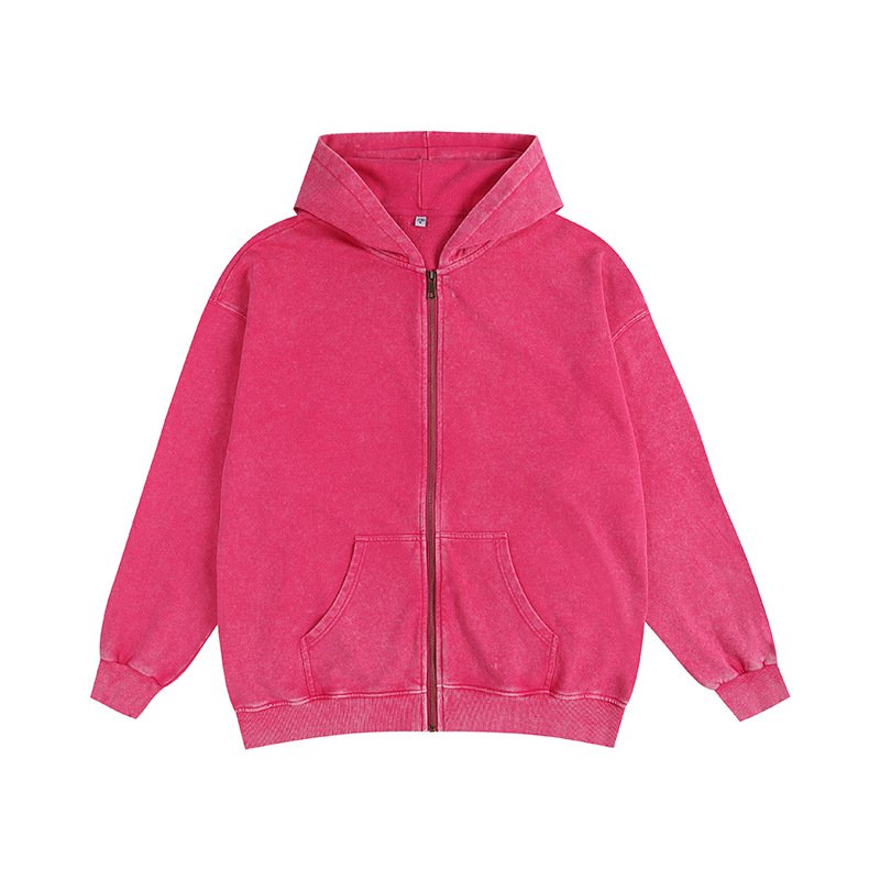 Hot Sale Men's Hoodies Sweatshirts Heavyweight 420g Vintage Clothing Manufacturer Zipper Acid Wash Fleece Oversized Hoodie