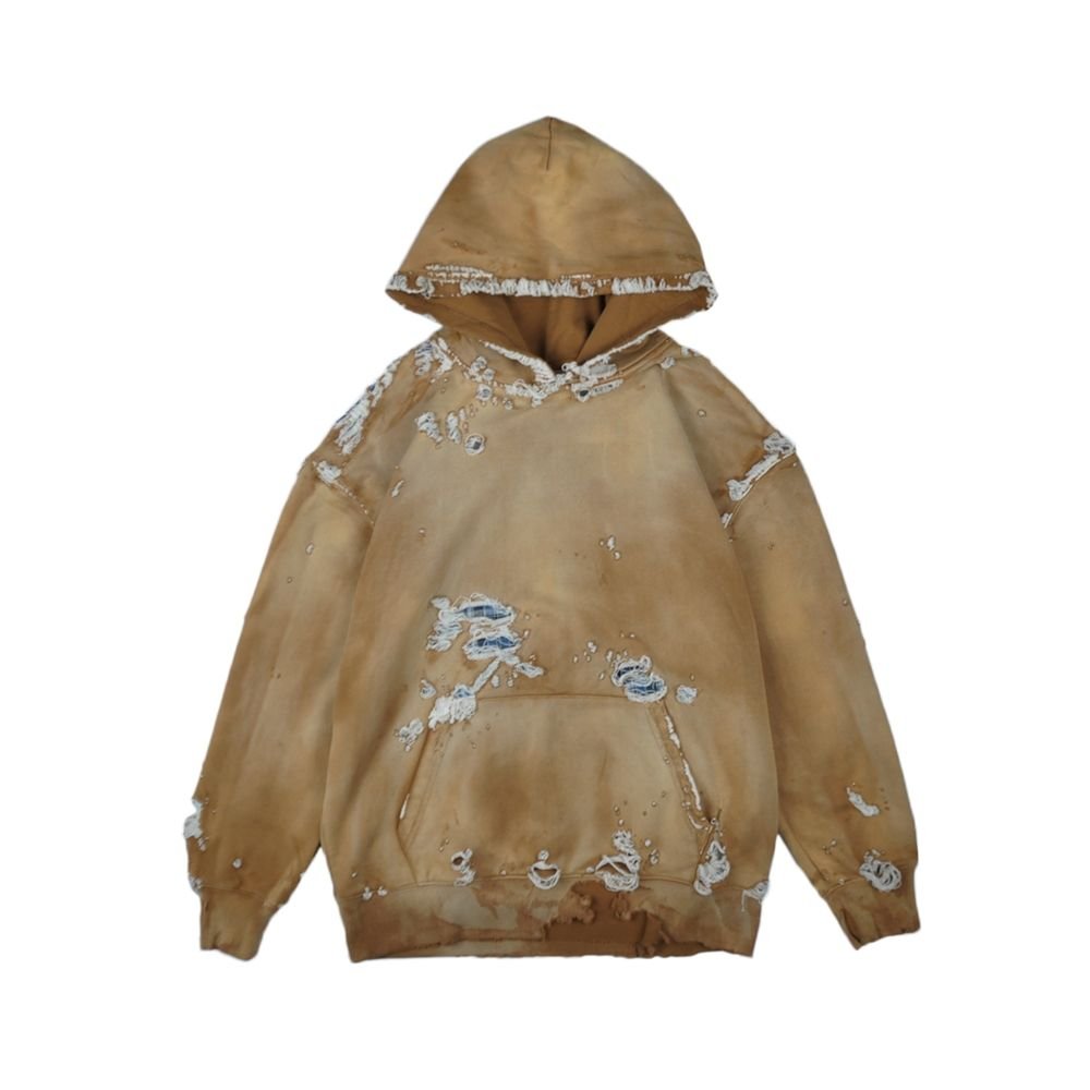 High quality 100% cotton custom street wear stock drop shipping color dye vintage distressed washed hoodie