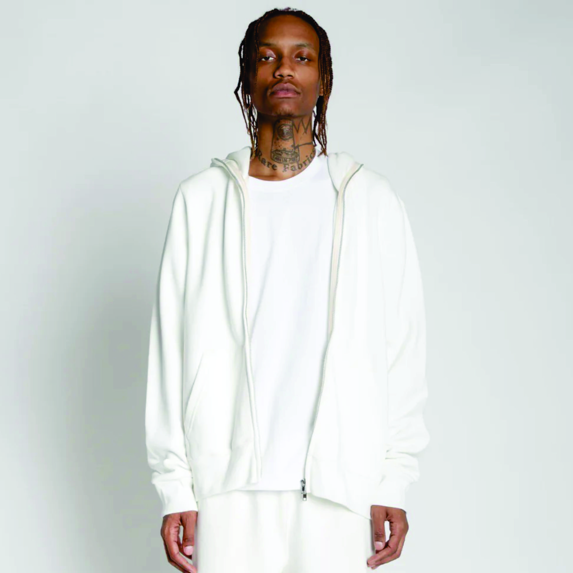 Wholesale Custom Logo Men's Full-Face Zip-Up Sweater Jacket Coat Rhinestones ODM Supply Puff Techniques Plain Dyed Winter