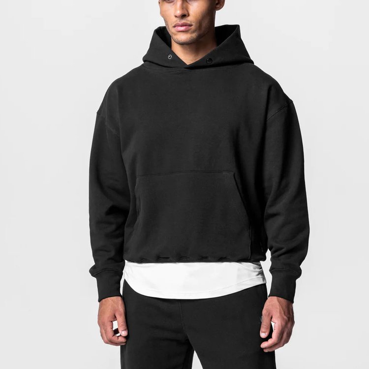 Custom manufacturer unisex street wear french terry men blank pullover hoodies