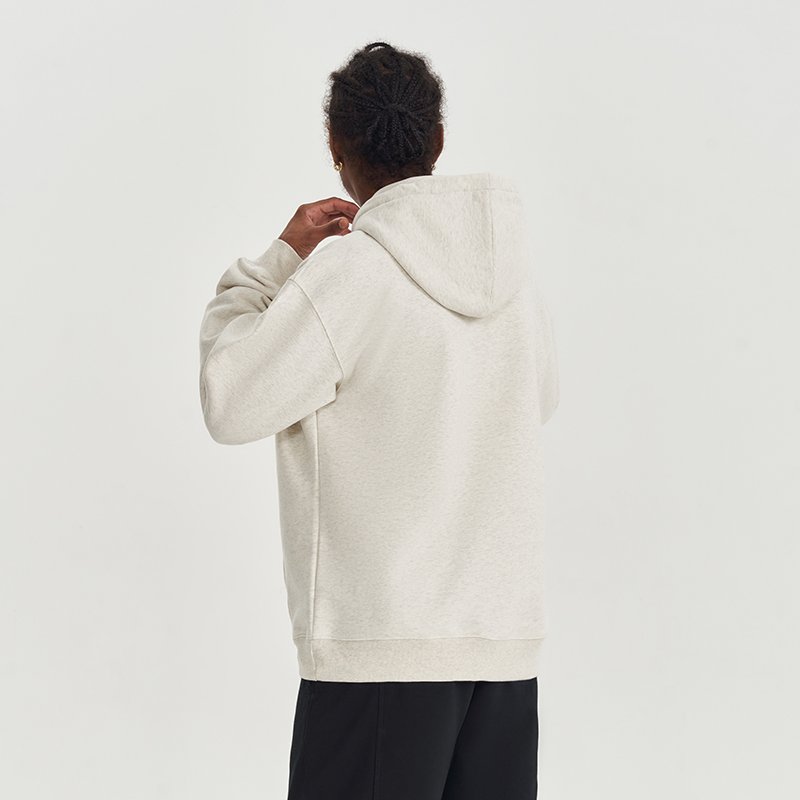 Custom Printed on Demand Men's Drop Shoulder Heavyweight Fleece Hoodie No Drawstring 450g Oversized Hoodies