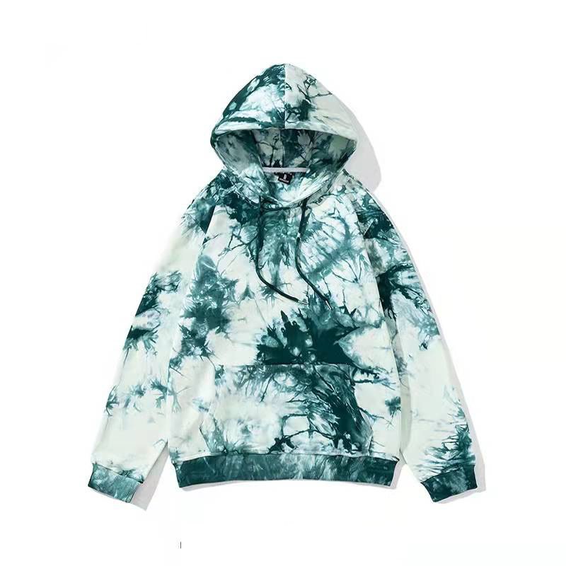 Custom 2022 new casual tie dye jogging tracksuit soft fluffy plus size men's hoodies & sweatshirts