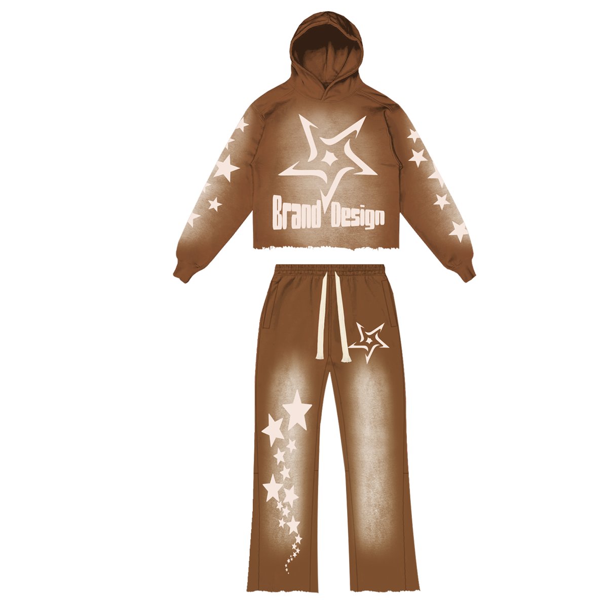 Wholesale Acid Wash Sun Faded Pullover Hoodies Streetwear Men's Clothing Custom Logo Sweatpants and Hoodie Set
