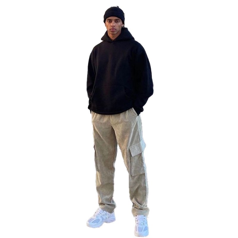 320g50% polyester 50% cotton solid color drop shoulder men's hoodies Men's Hoodie Unisex Hoodie