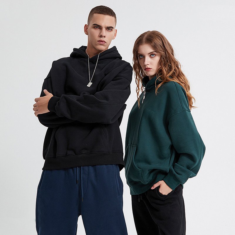 Custom wholesale 360g polar fleece Inside Heavyweight oversized hoodies blank streetwear men's hoodies