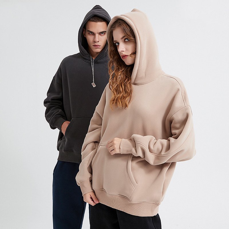 Custom wholesale 360g polar fleece Inside Heavyweight oversized hoodies blank streetwear men's hoodies