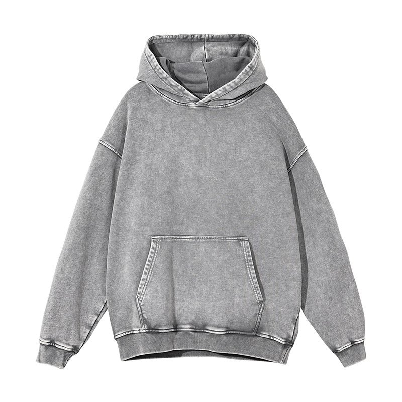 terry cotton vintage acid wash distressed hoodie batik embroidery vintage hoodie blank acid wash hoodie