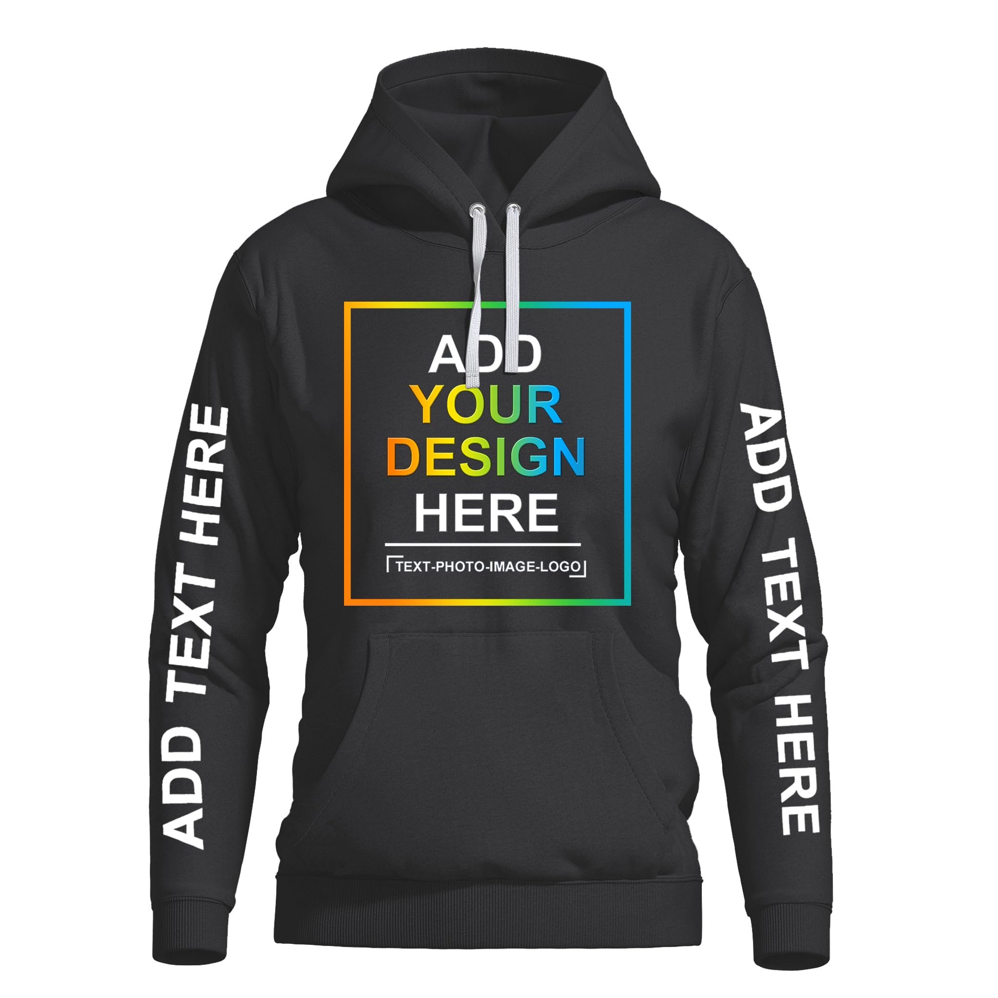OEM Custom Logo Text Design Men's Pullover Hoodies Unisex Women's Hoodies Sweatshirts 4 Sides Print High Quality Wholesale